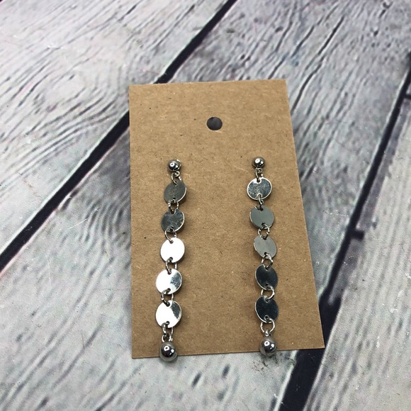 5/$25 Boho silver tone dainty circles linear dangl - Picture 3 of 10